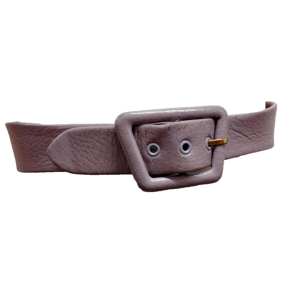 Mid Century Lavender Lilac Leather Belt Size 26 1950s early 60s MOD Cinch Waist